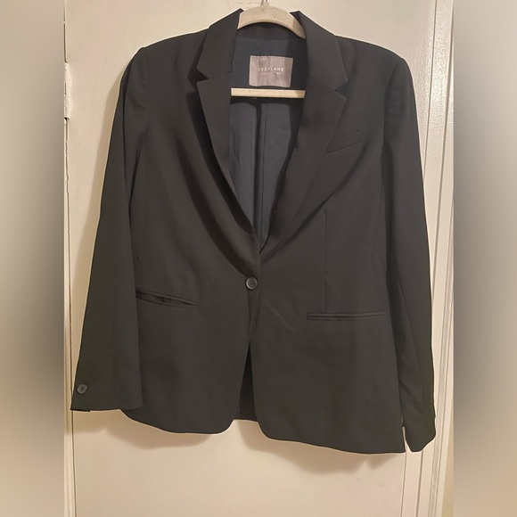 Everlane Black 100% Wool Blazer Size 8 - Picture 1 of 13